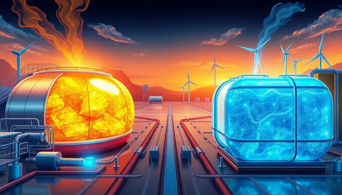 How does molten salt compare to hot oil for thermal storage in CAES systems