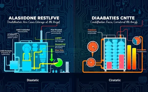How does the efficiency of adiabatic CAES systems compare to diabatic systems