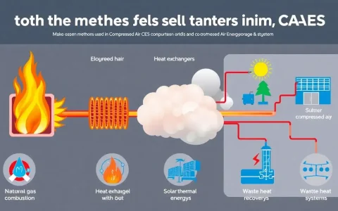 What are the main methods used to heat the air in CAES systems