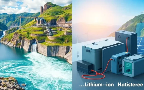 How does pumped hydro storage compare to lithium-ion batteries in terms of efficiency