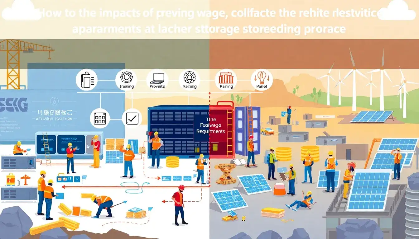 How do prevailing wage and apprenticeship requirements influence the recruitment of labor for energy storage projects