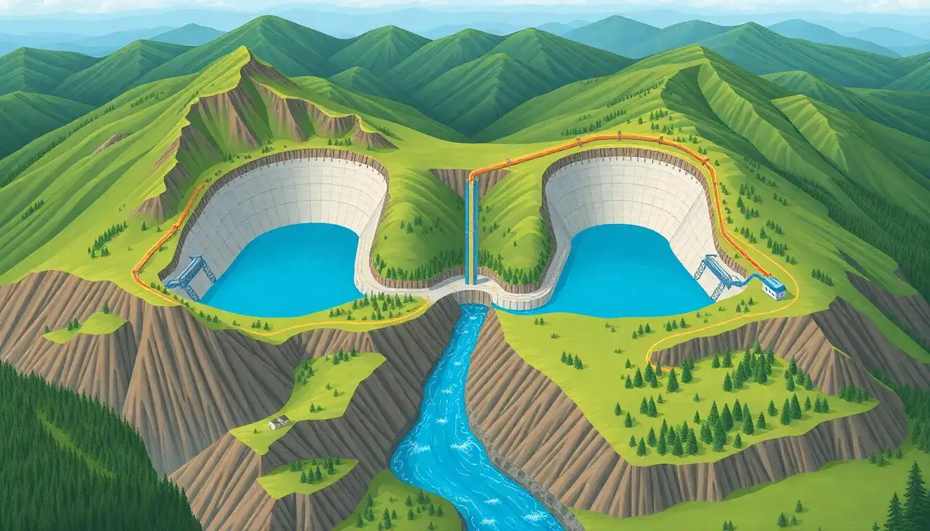 What are the main geographical factors that affect the efficiency of pumped hydro storage