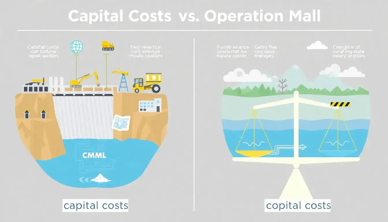 How do capital costs compare to operational costs in pumped hydro storage