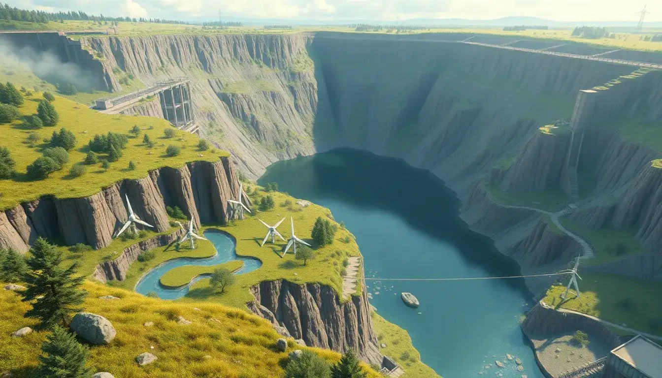 What are the environmental impacts of using disused mines as reservoirs for pumped hydro storage