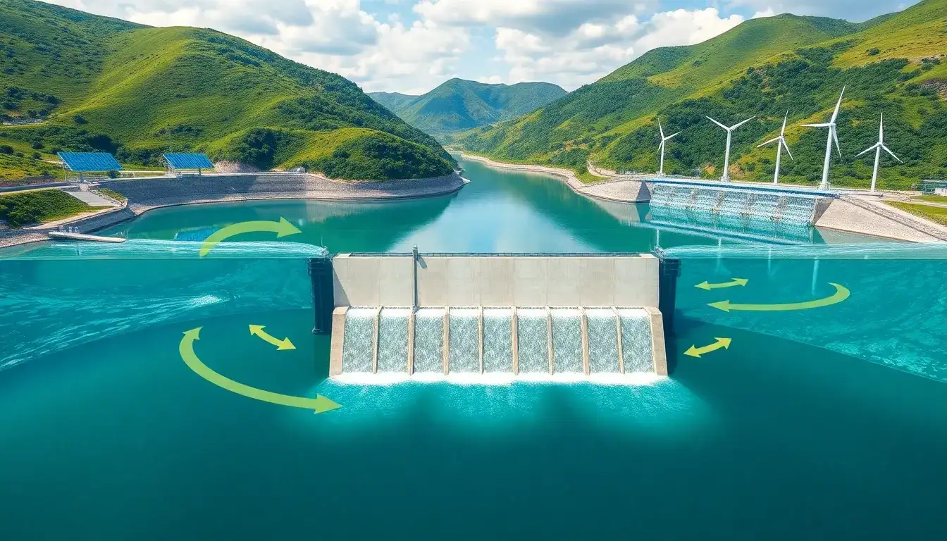 How do existing reservoirs contribute to the efficiency of pumped hydro storage