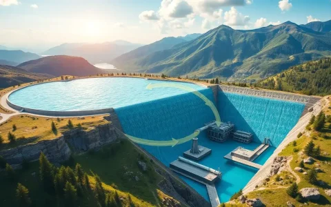 How does the altitude difference between two water sources affect the efficiency of pumped hydro storage