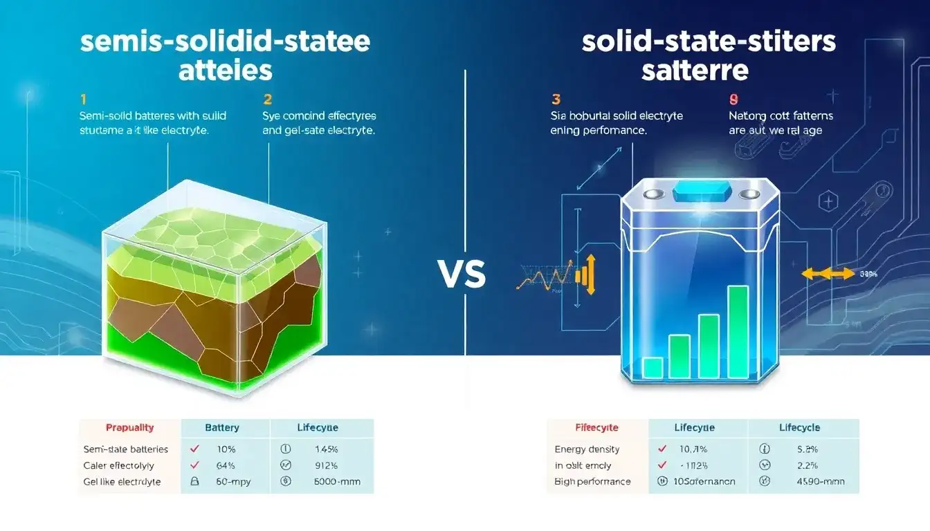 How do semi-solid-state batteries compare to solid-state batteries in terms of cost and performance