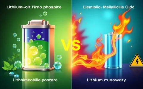 How does lithium iron phosphate compare to lithium cobalt oxide in terms of safety