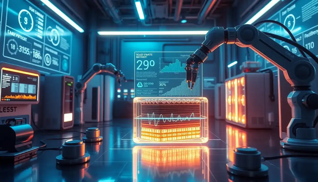 Which company is leading in terms of energy density for solid-state batteries