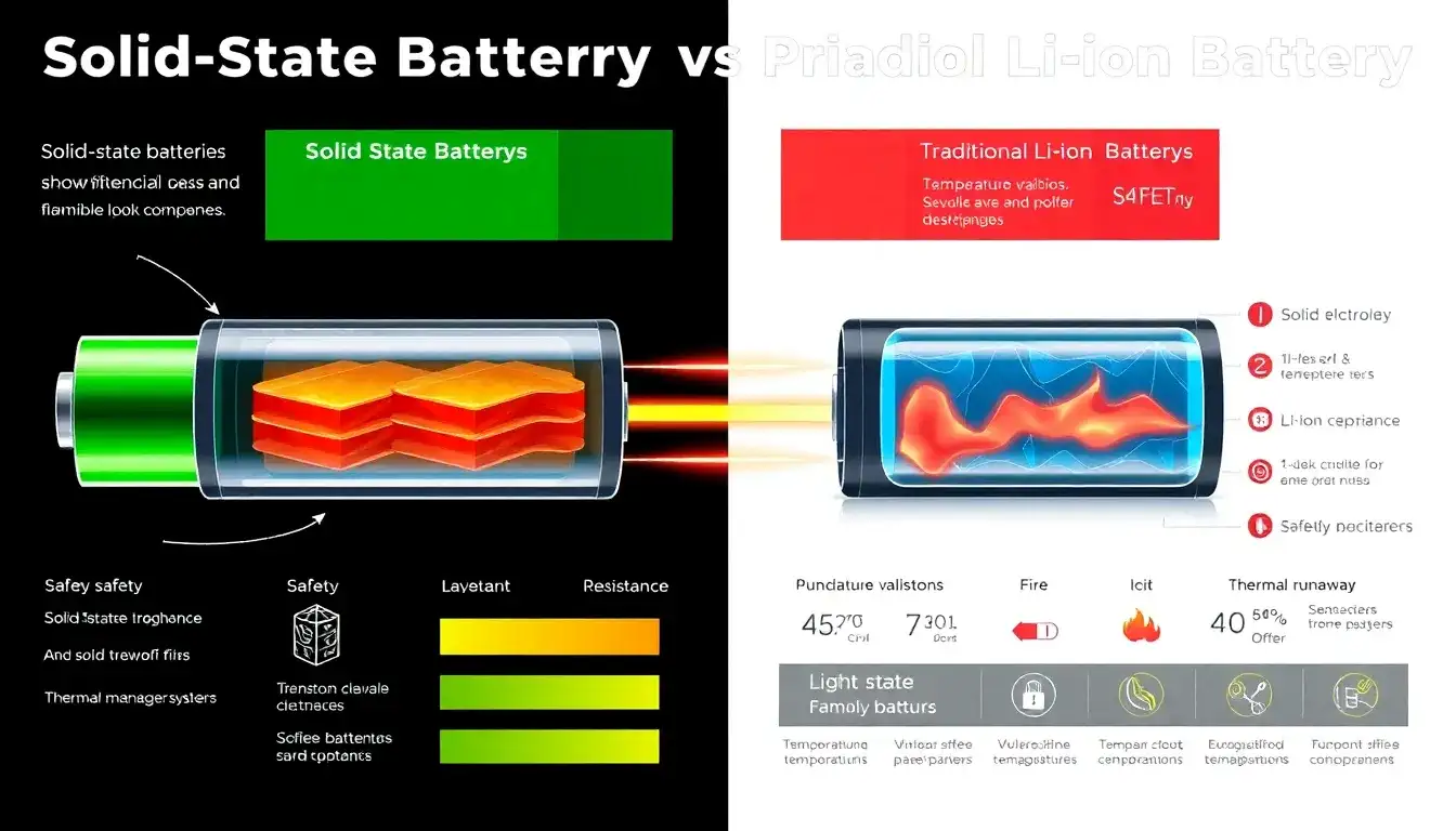 How do solid-state batteries compare to traditional Li-ion batteries in terms of safety