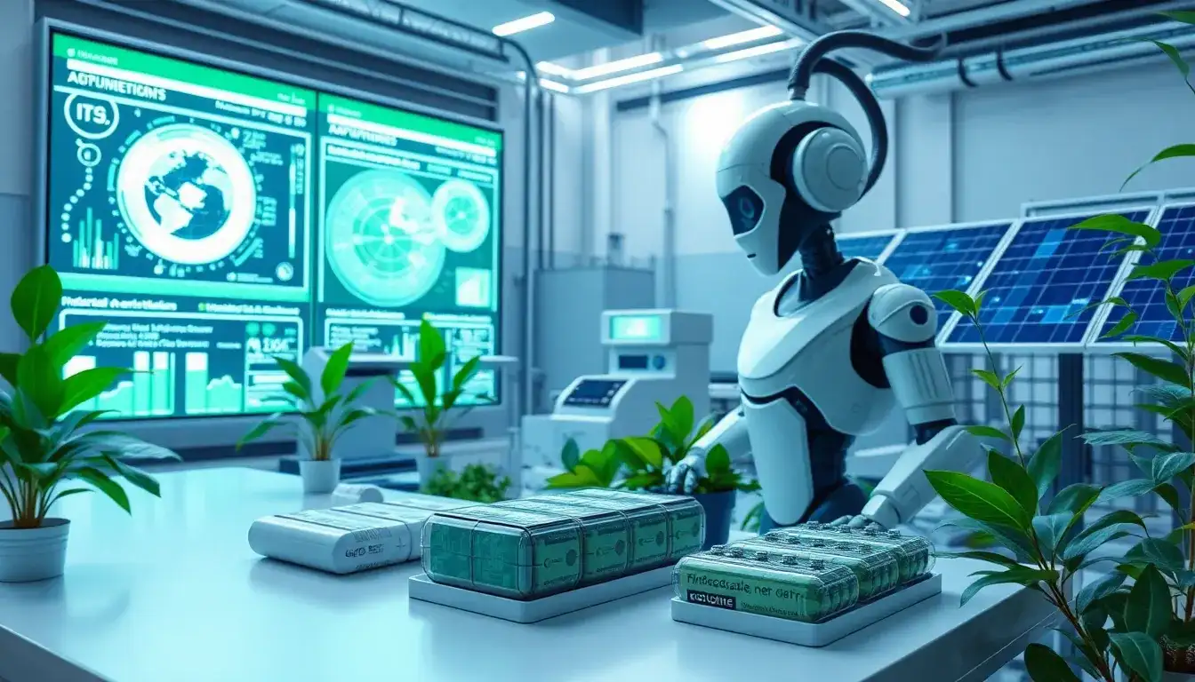 How does machine learning improve the sustainability of battery material production