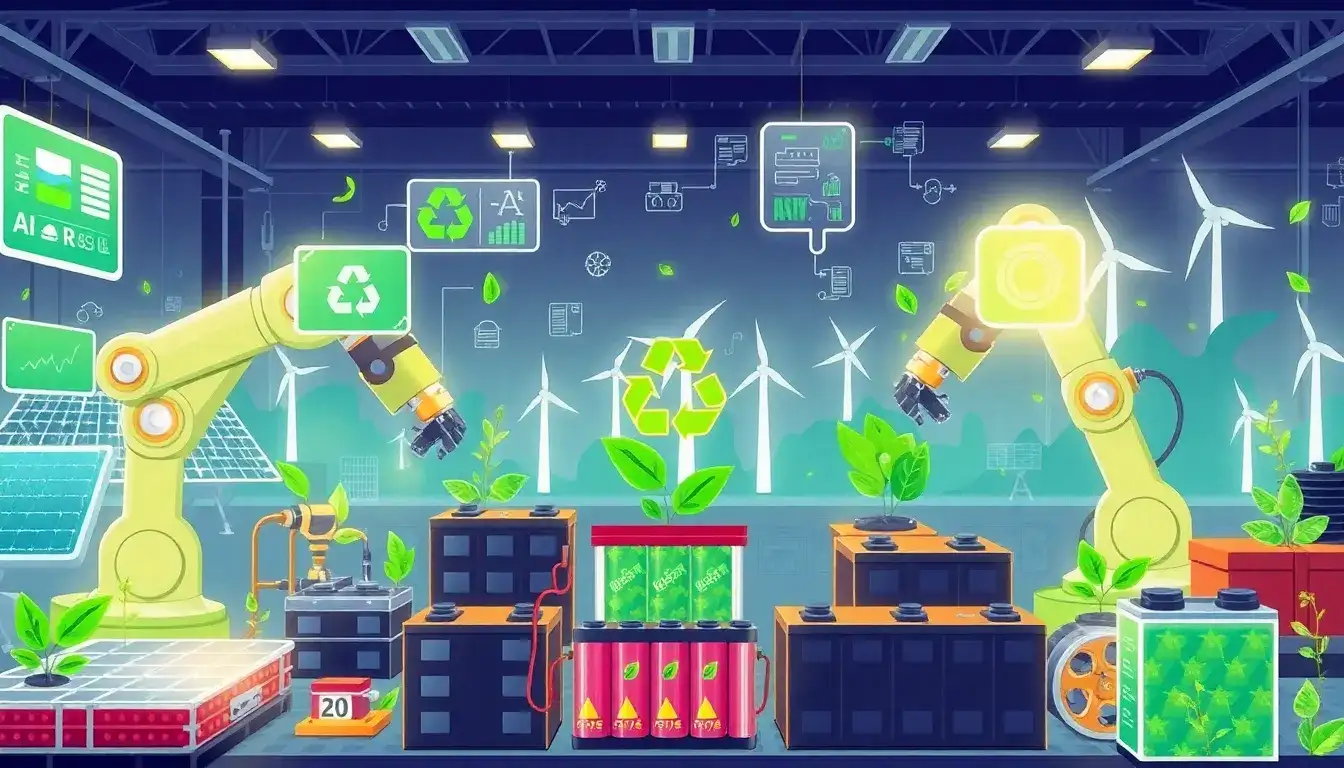 How does machine learning contribute to the sustainability of battery production