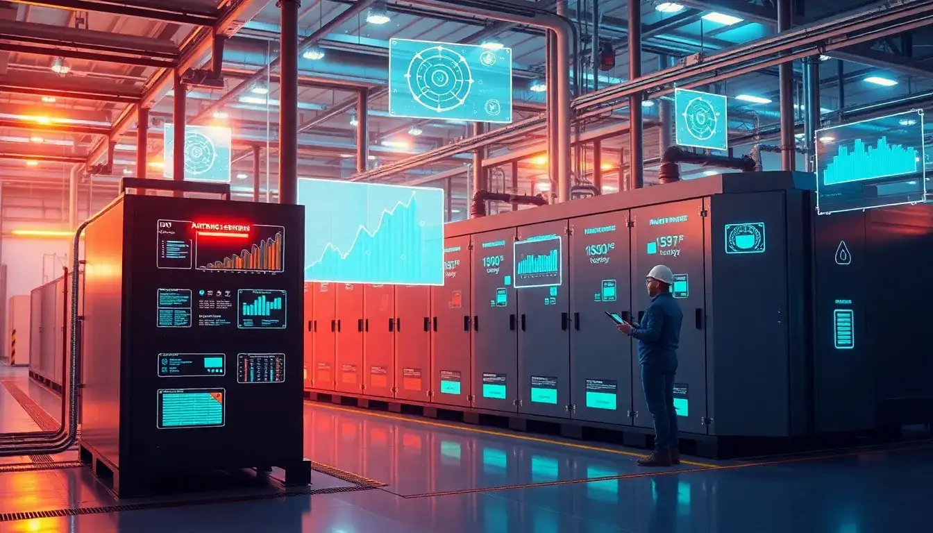 How do advanced sensors and IoT devices contribute to predictive maintenance in energy storage