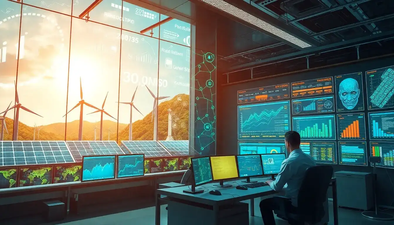 How does AI help predict supply and demand fluctuations in renewable energy