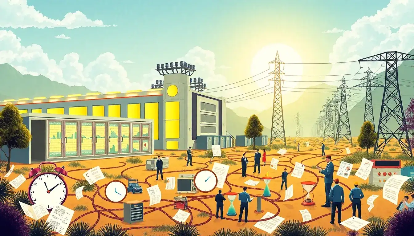 What role do federal requirements play in the permitting delays for energy storage projects