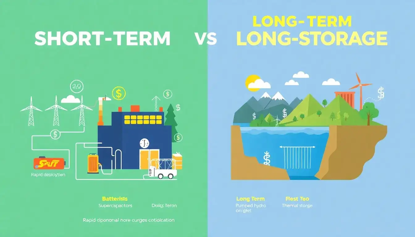 How does the economic value proposition differ between short-duration and long-duration energy storage