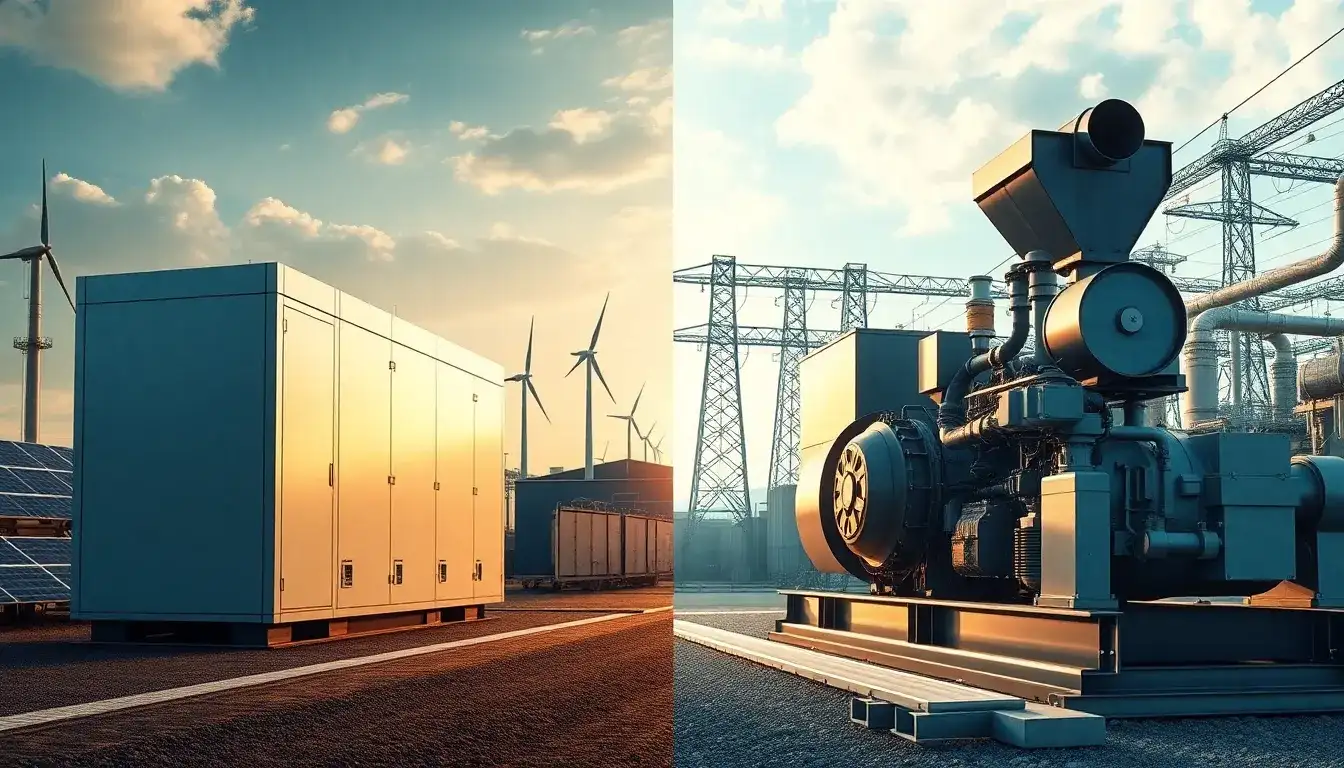 How do utility-scale energy storage systems compare to traditional generators in terms of start-up time
