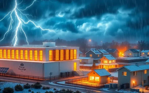 How does energy storage help during weather events that disrupt electricity generation
