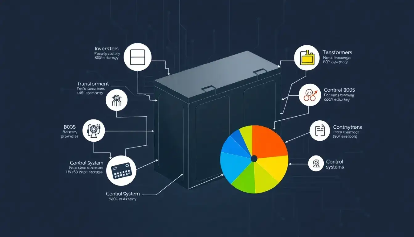 How significant are the balance of system components in the total cost of battery storage systems