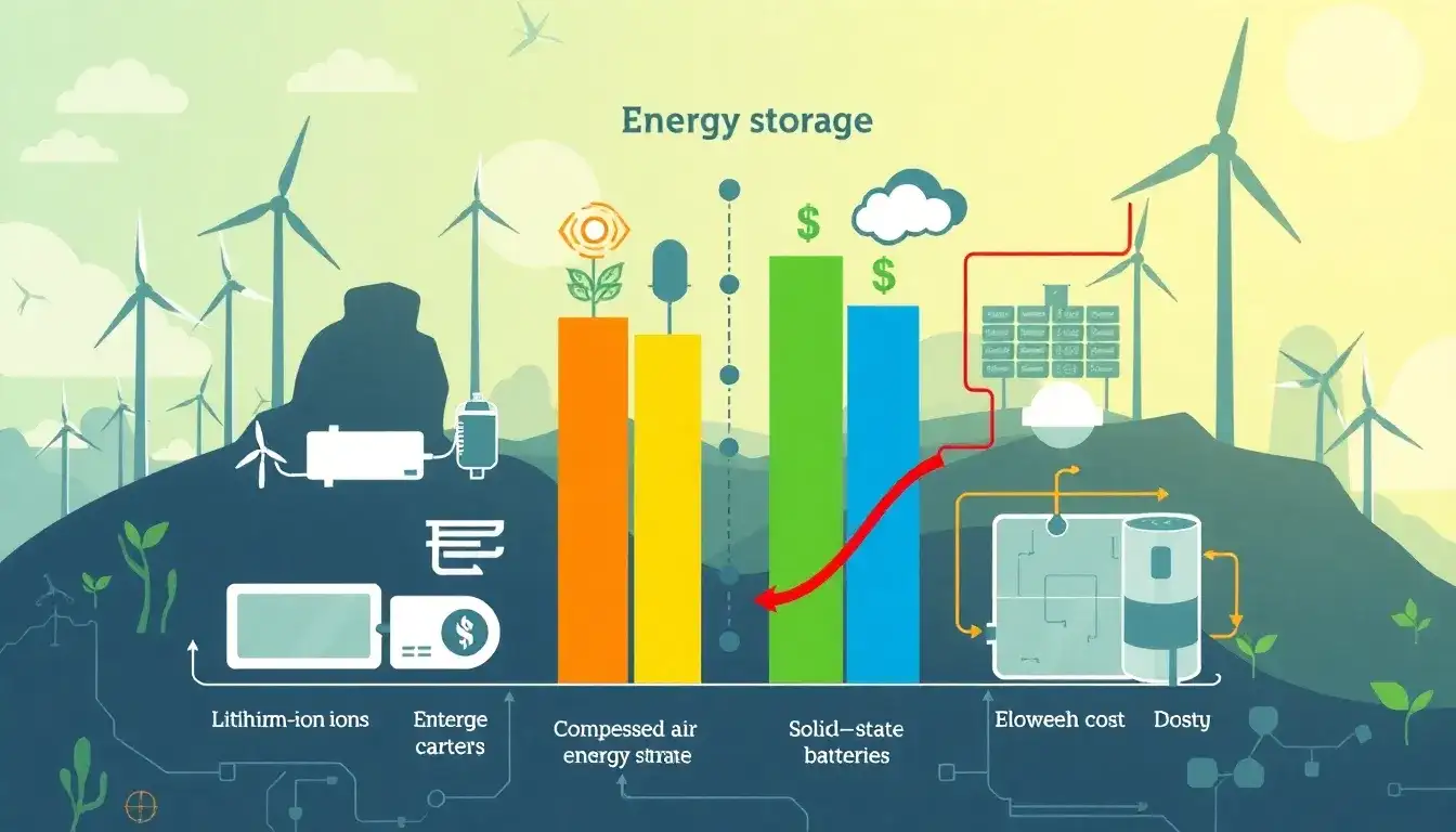 How do the costs of different energy storage technologies compare to each other