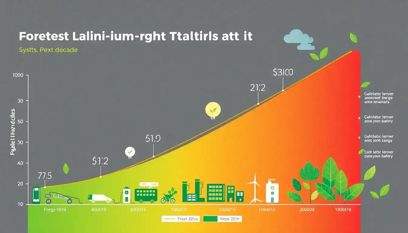 What are the projected cost trends for lithium-ion batteries in the next decade