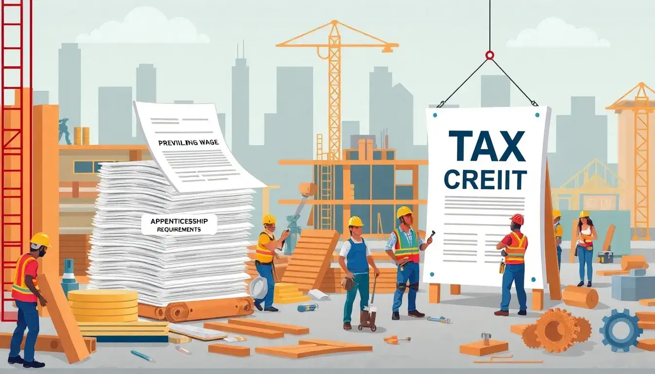 How do prevailing wage and apprenticeship requirements affect tax credit eligibility