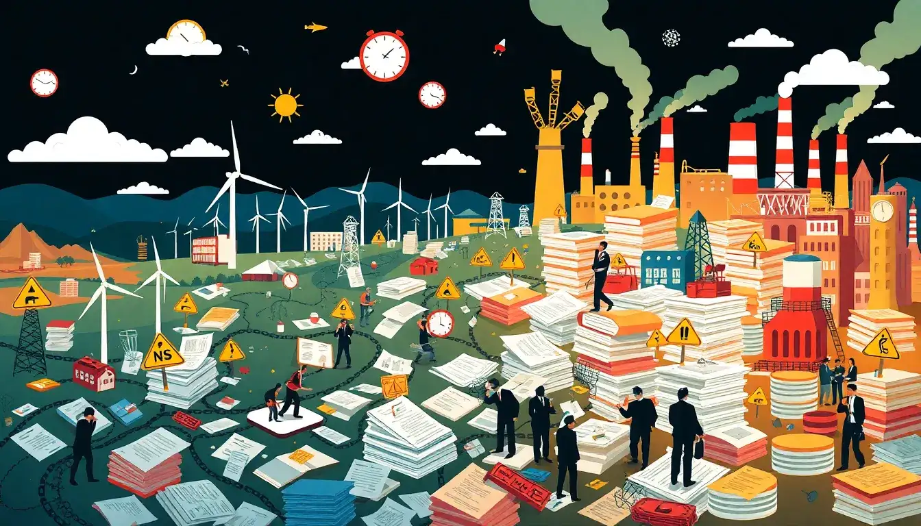 What are the main challenges in the current energy permitting process