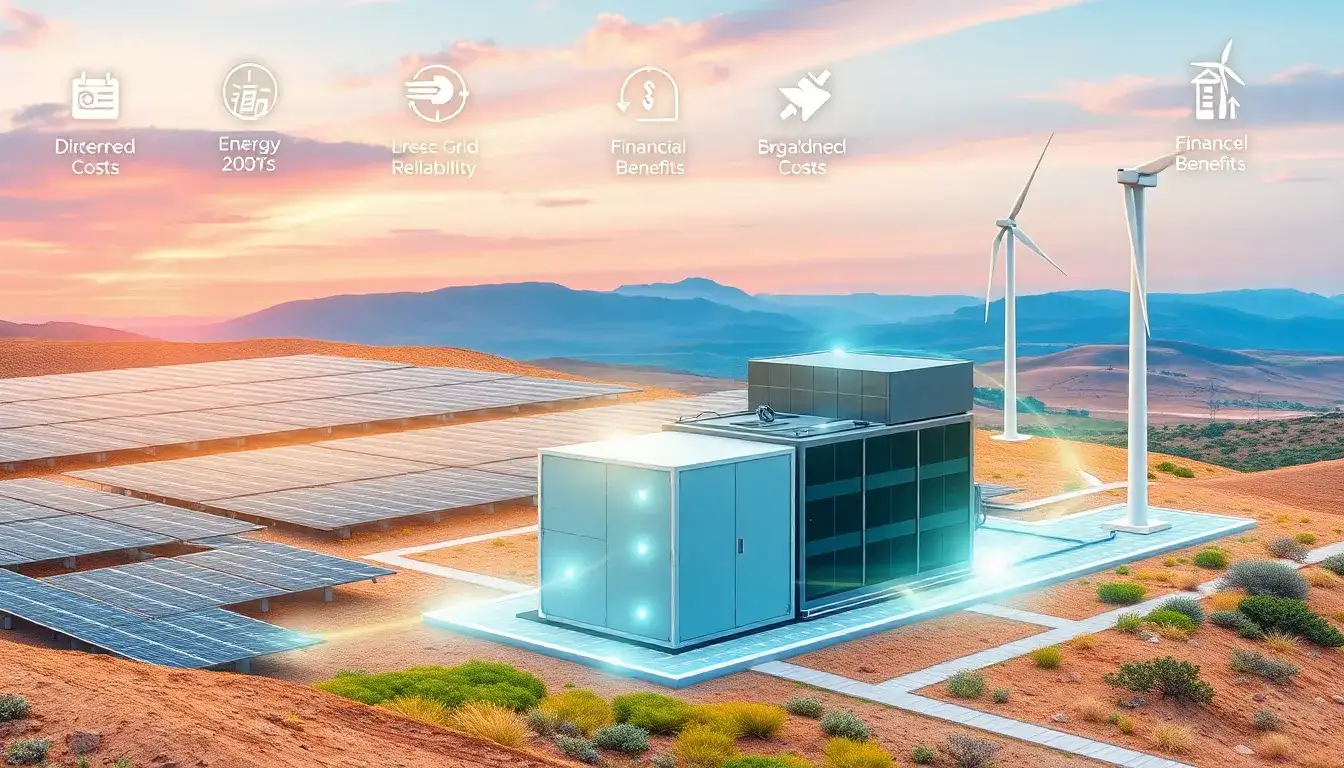 What are the main financial benefits of integrating utility-scale energy storage with renewable energy sources