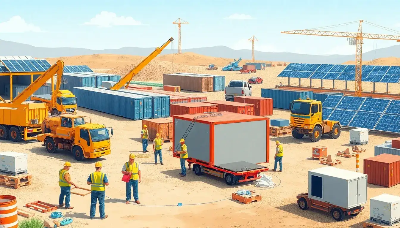 How do construction site logistics impact the deployment timeline of energy storage projects