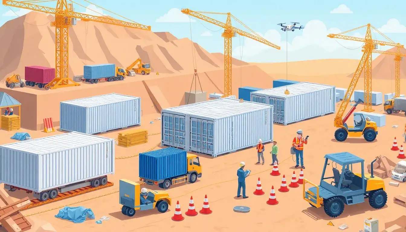 What are the main logistics challenges in deploying energy storage projects on construction sites