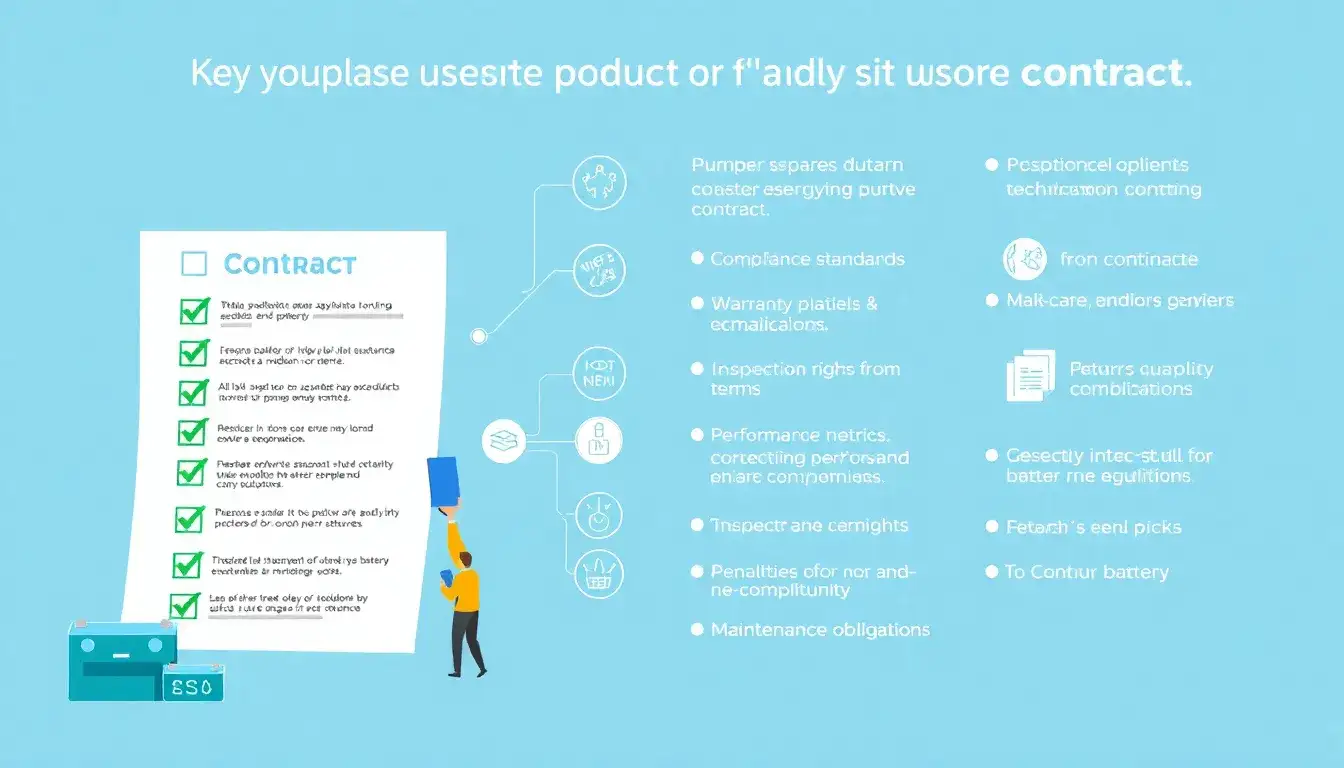 What are the key terms to include in a contract to ensure product quality for BESS