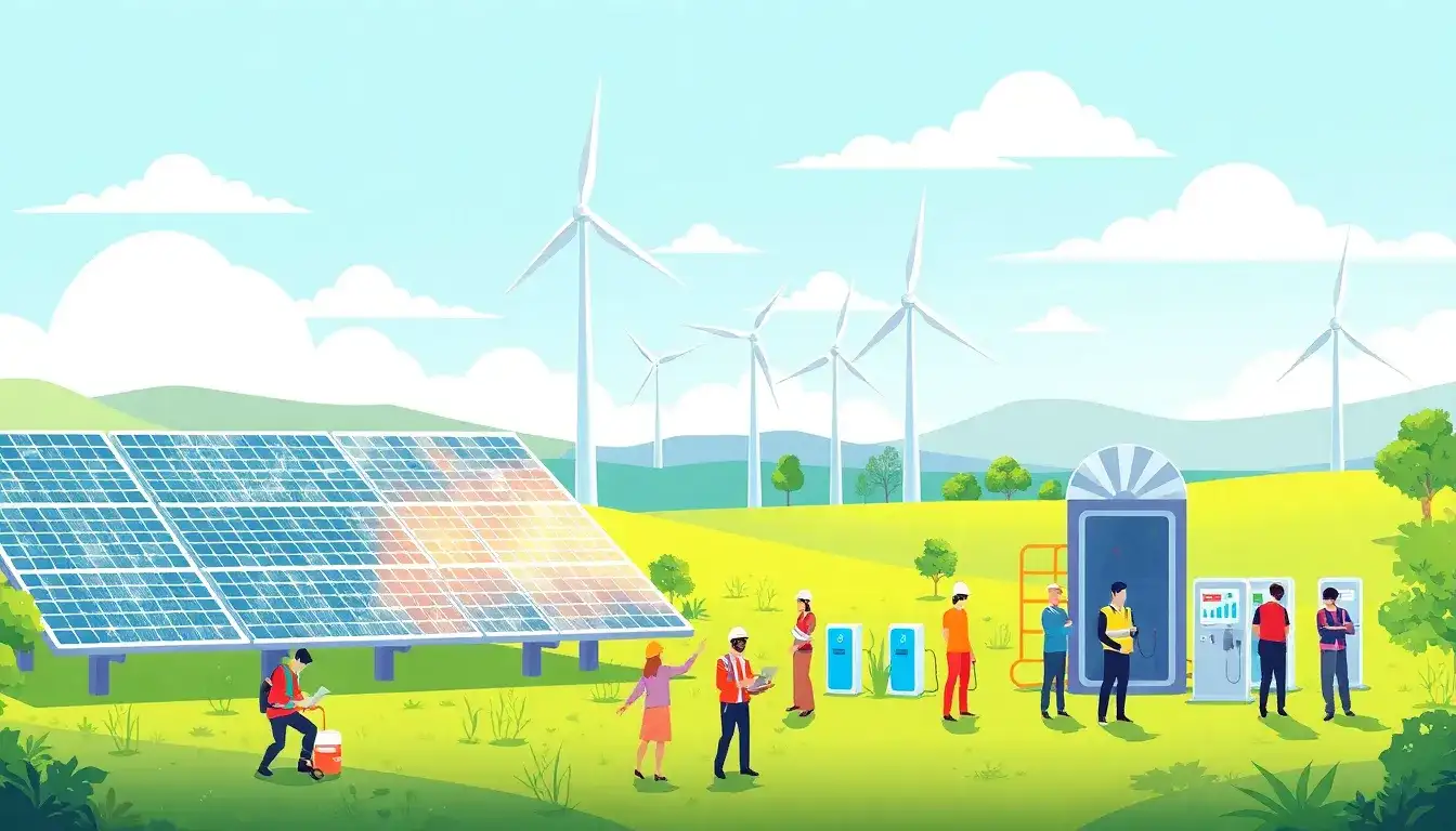 How is the growth of solar and wind energy driving the demand for energy storage jobs