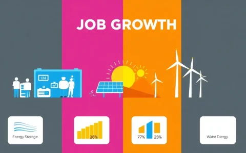 How does the job growth in energy storage compare to solar and wind energy sectors