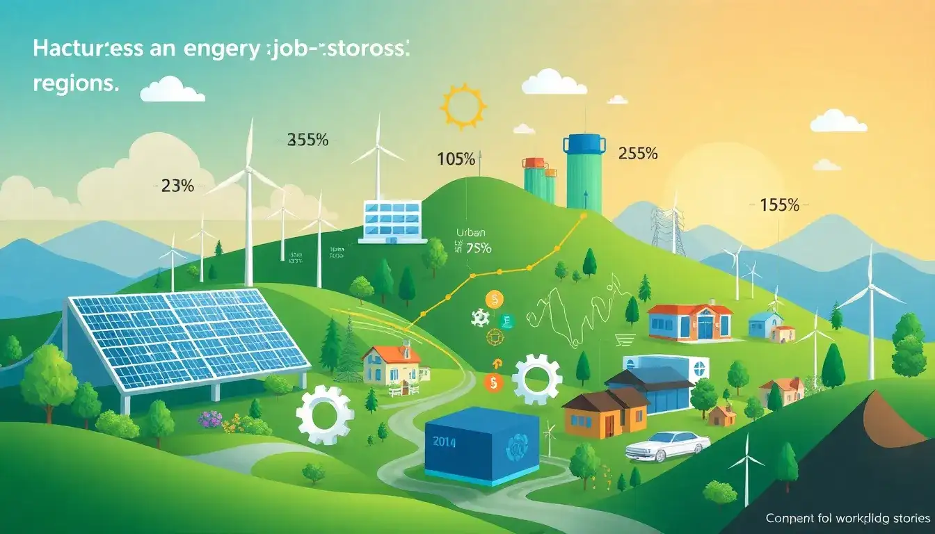 What factors contribute to higher job growth in energy storage in certain regions
