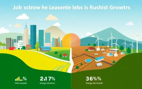 How do job growth rates in energy storage vary between urban and rural areas