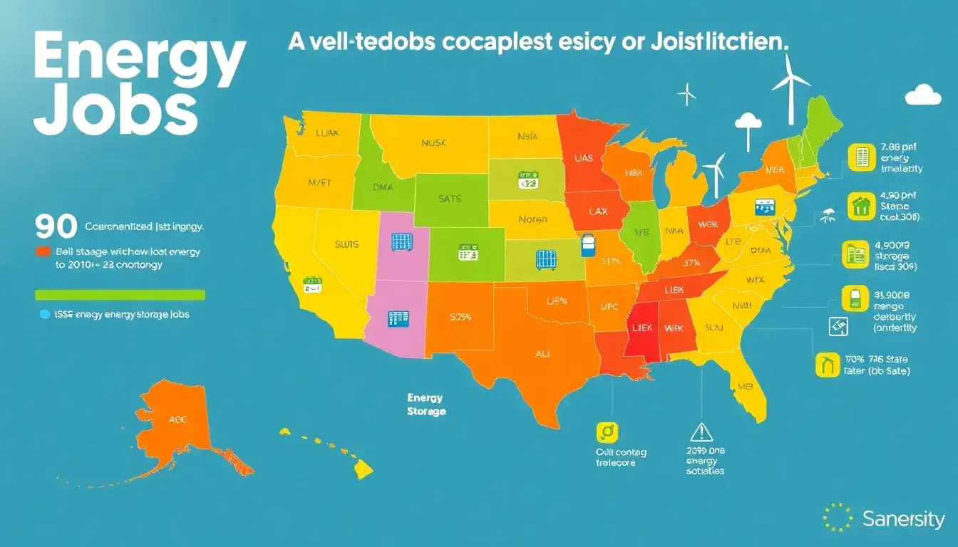 Which states have the fastest growth in energy storage jobs