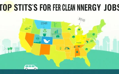 What are the top states for clean energy jobs overall