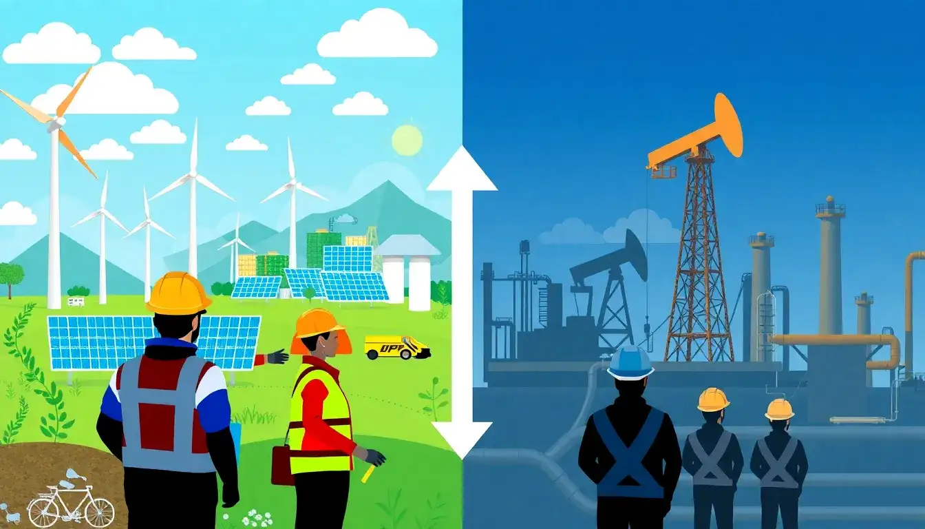 How does the job outlook for renewable energy jobs compare to traditional energy jobs