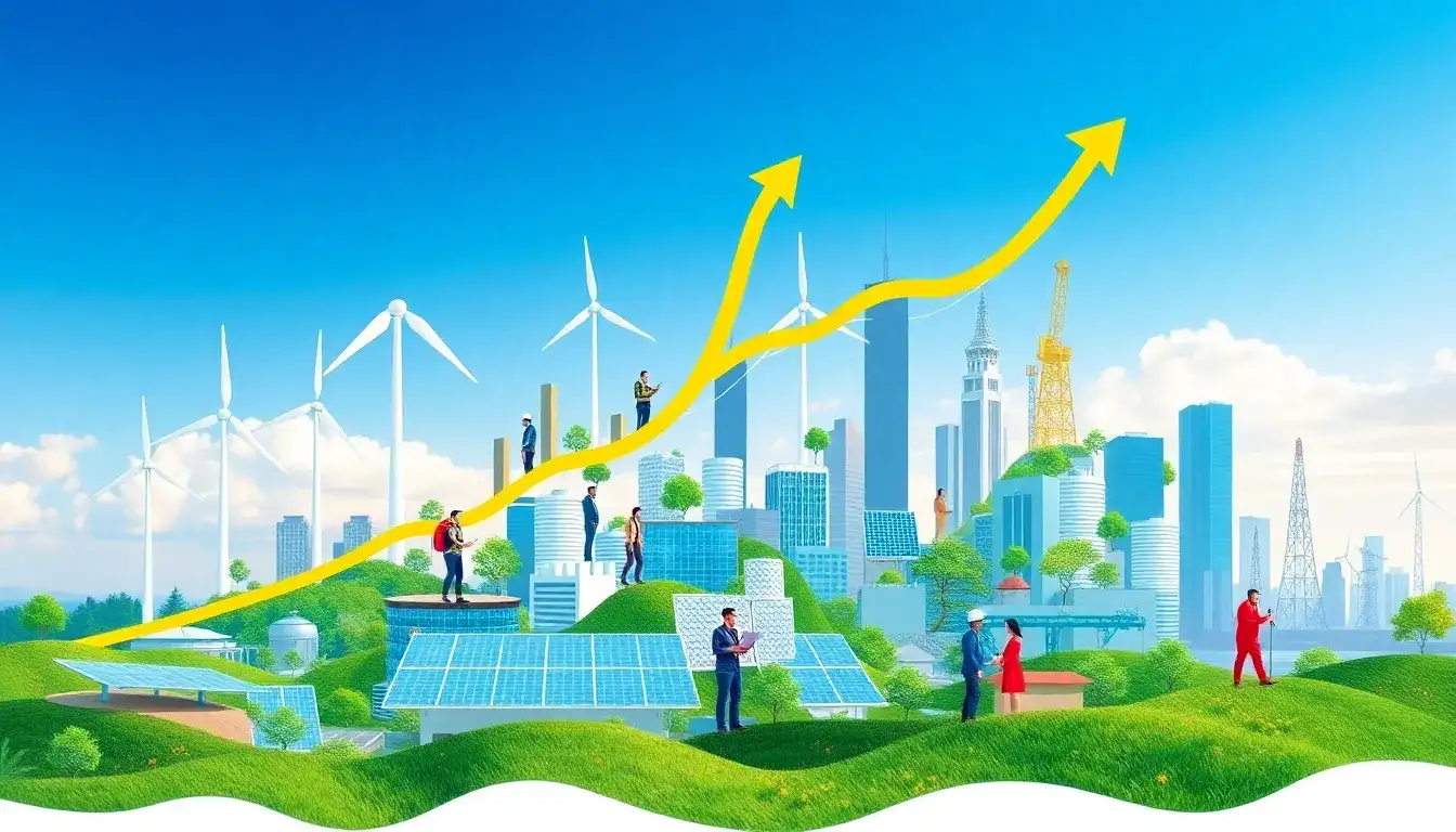 How does the growth of renewable energy jobs compare to the overall economy