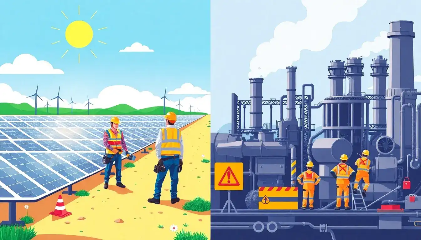 How do renewable energy jobs compare to traditional energy jobs in terms of job security