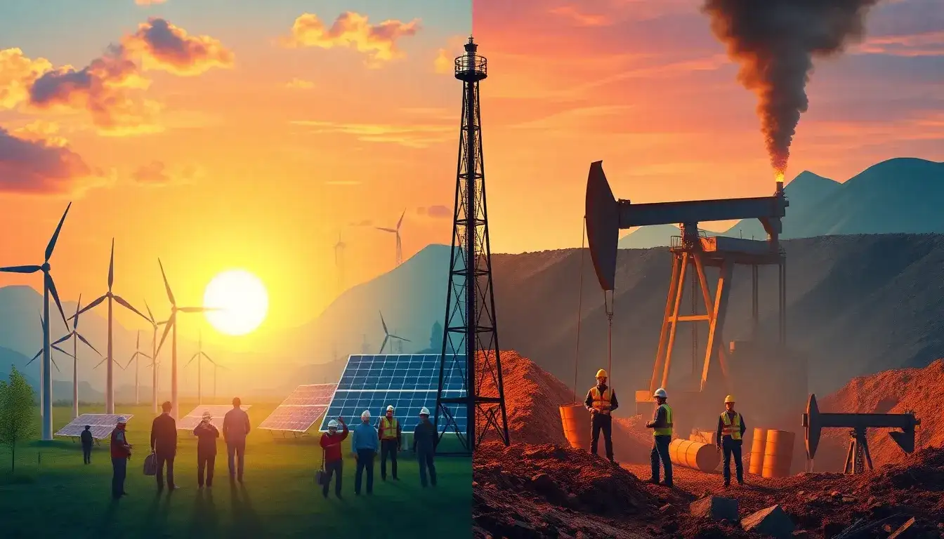 How does job stability compare between renewable energy and fossil fuel jobs