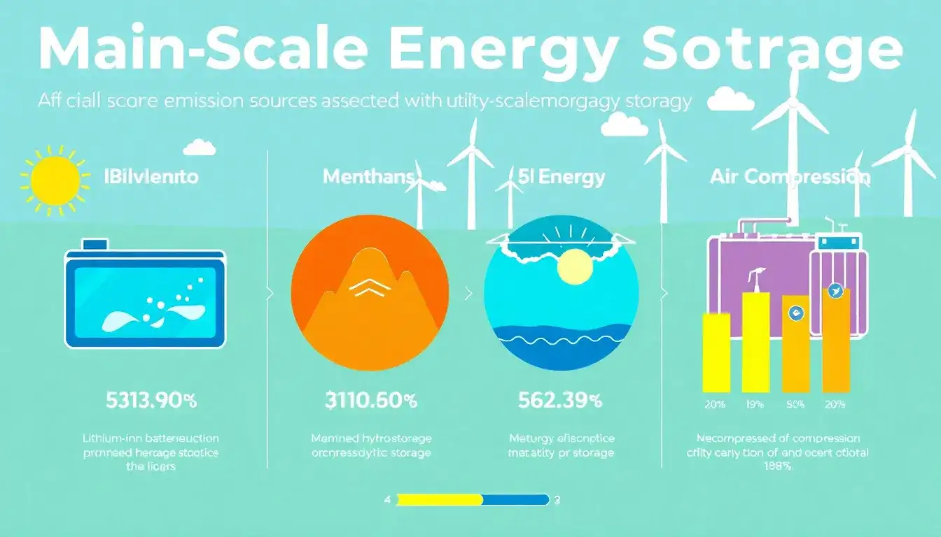 What are the main emission sources for utility-scale energy storage