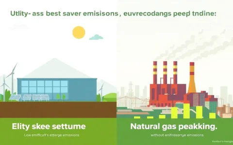 How do the emissions of utility-scale energy storage compare to those of natural gas peaking plants