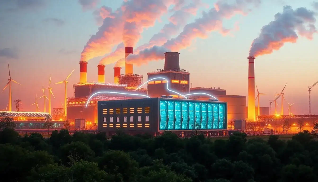 What role does energy storage play in reducing emissions from traditional power plants