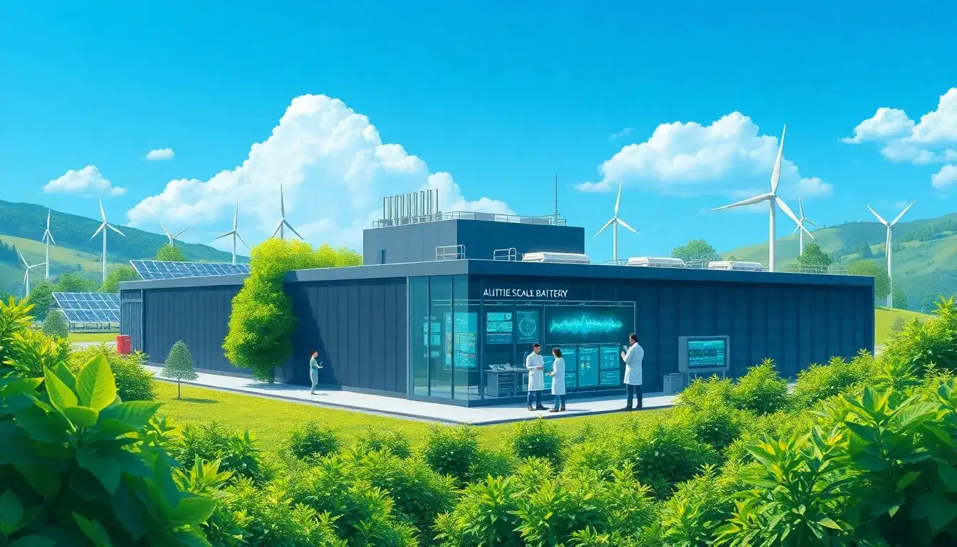 Are there any technologies being developed to reduce the emissions from utility-scale batteries