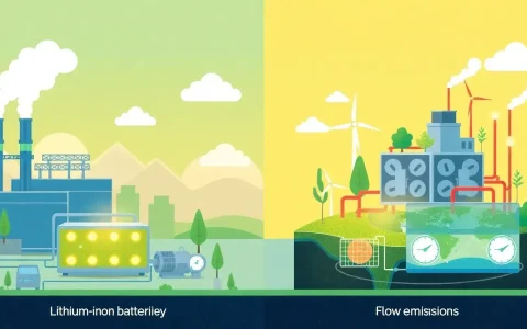 How do different types of utility-scale batteries (e.g., lithium-ion, flow batteries) compare in terms of emissions