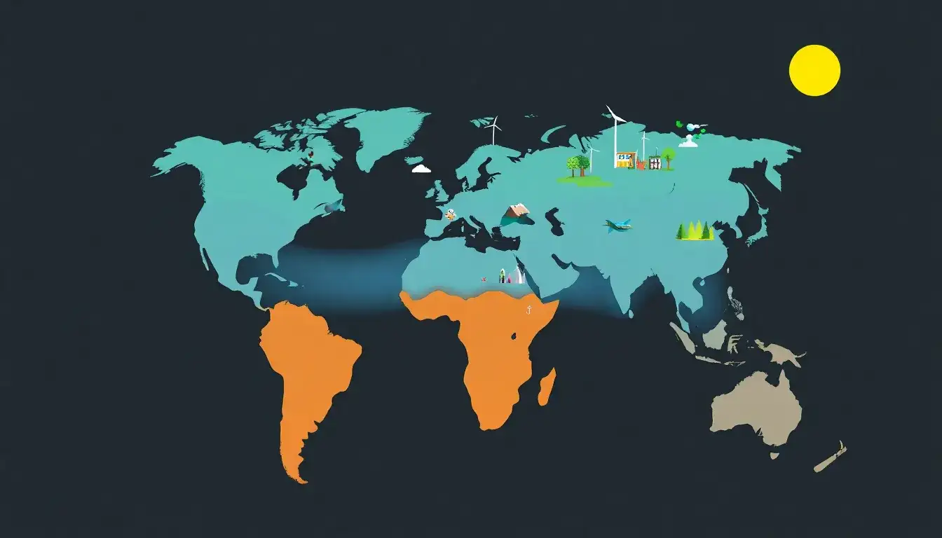 How does the efficiency of green hydrogen production vary by region