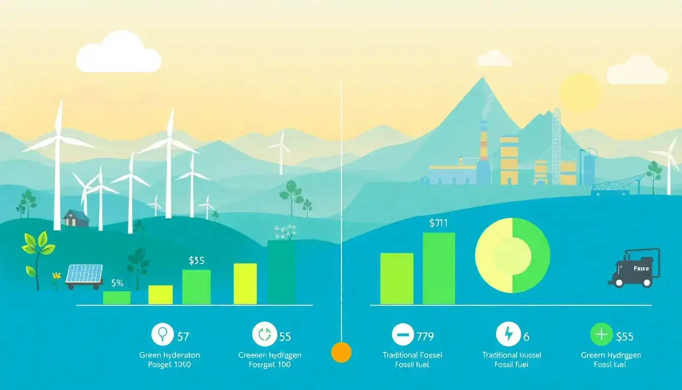 How does the cost of green hydrogen compare to traditional energy sources
