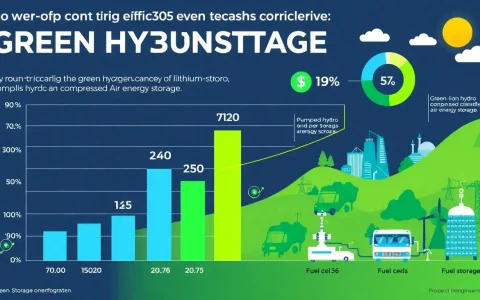 How does the round-trip efficiency of green hydrogen storage compare to other energy storage technologies
