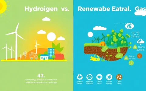 How does green hydrogen compare to renewable natural gas in terms of carbon emissions